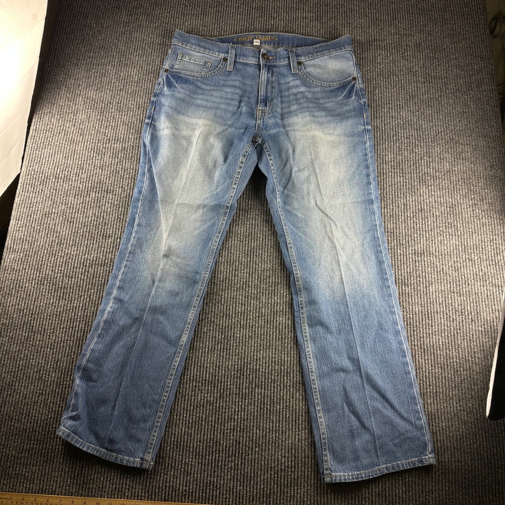 Cody James Mens 38x32 Light Wash Straight Leg Western Denim Jeans 2975